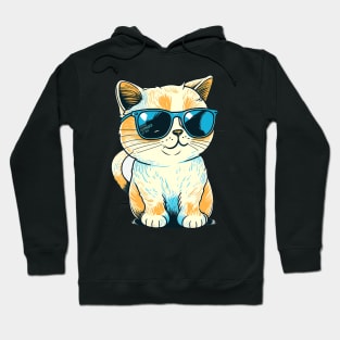 Cute ginger cat wearing sunglasses Hoodie